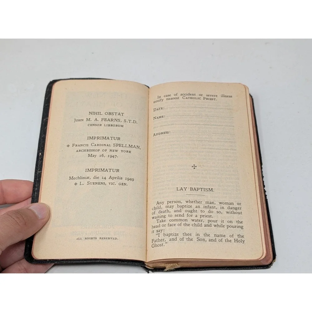 1949 The New Key of Heaven A Complete Prayerbook for Catholics Leather VTG 1940s